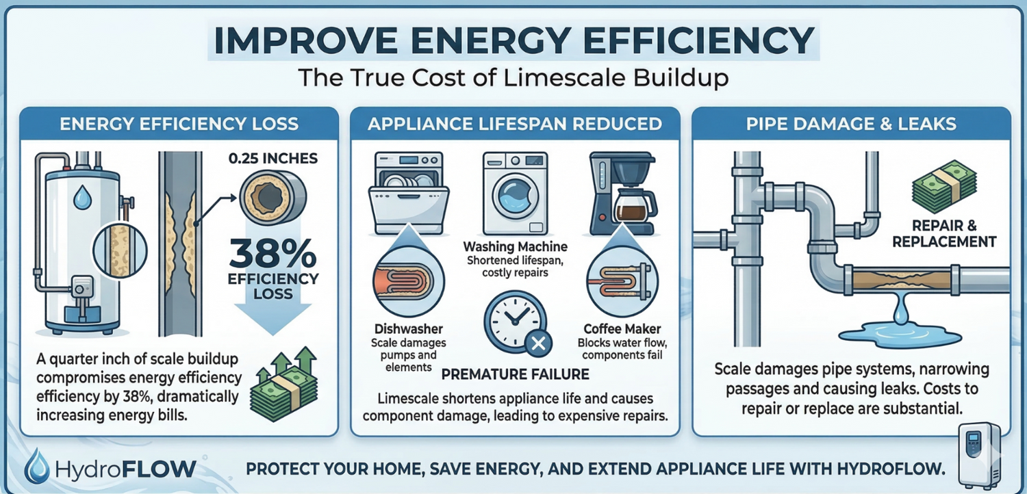 How limescale impacts energy efficiency in your home and appliances