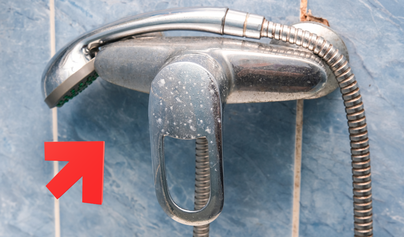 scale on shower taps