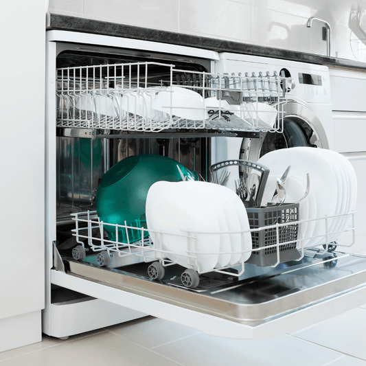 Inside of a dishwasher