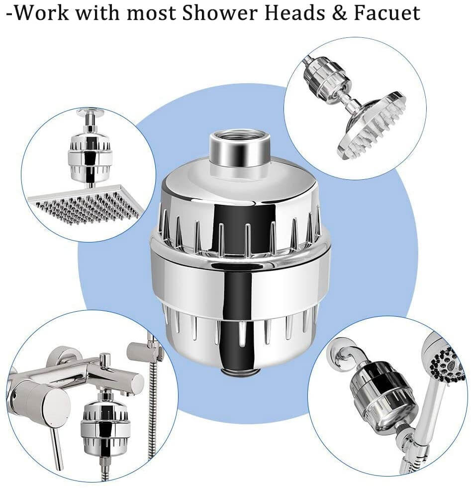 HydroFLOW Pearl PLUS + 15 Stage Shower Filter + Scalp Massagers