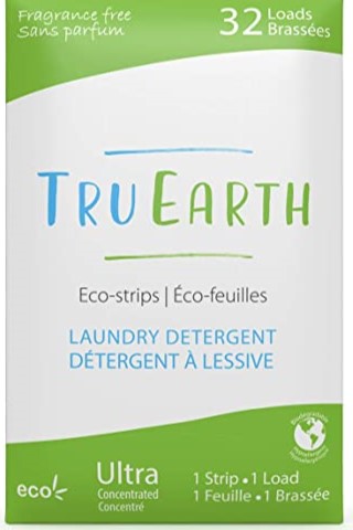 Tru Earth Feuilles de détergent à lessive hypoallergéniques, écologiques et biodégradables sans plastique/Eco-Strips, 32 pièces