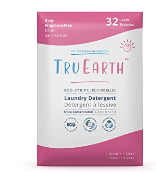 Tru Earth BABY Scent, Biodegradeable Laundry Eco-Strips 32 Count