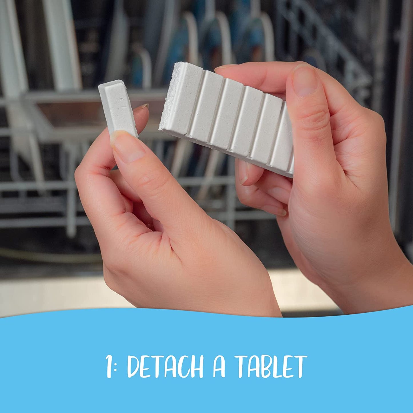 Tru Earth Dishwasher Detergent Tablets - Step 1: Detach a tablet
