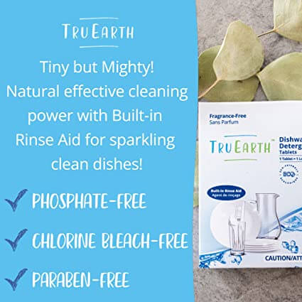Tru Earth Dishwasher Detergent Tablets | Eco-friendly | Super-Concentrated | Easy to Use | 30 Tablets